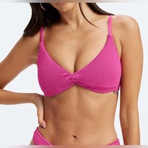 Good American Swim Bikini Always Fits Two Piece Pink NEW Size L / XL 3/4